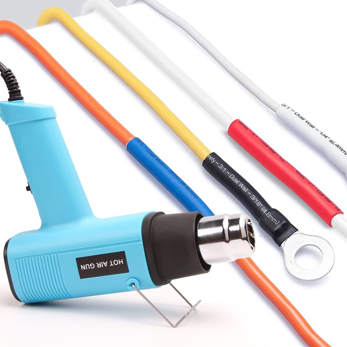 Heat Gun 1200W 140℉~932℉ (60℃-500℃) Heavy Duty Hot Air Gun Kit Variable Temperature Control with 2 Temperature Settings 2 Nozzles for Crafts, Shrink Wrapping, Candle Making, Epoxy Resin