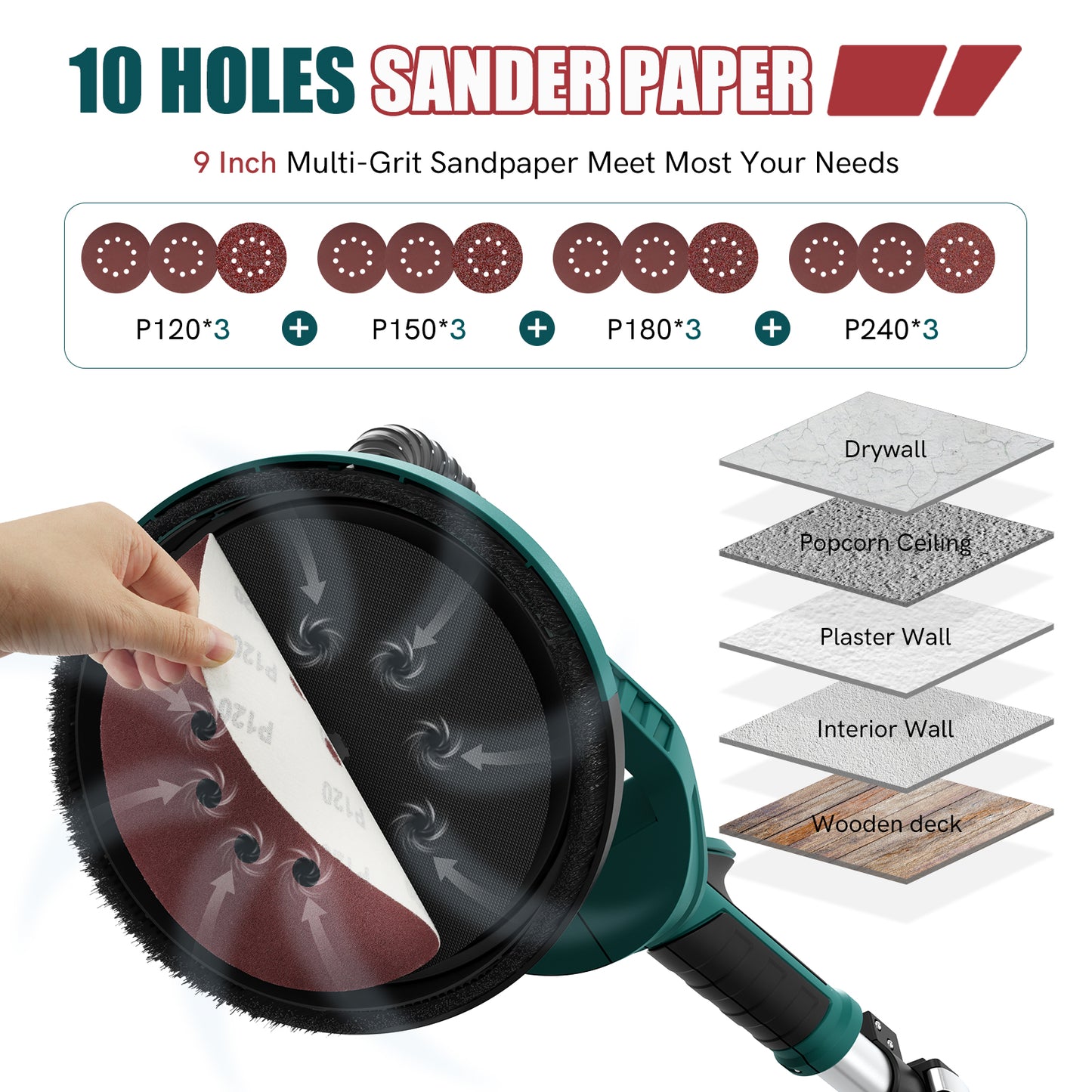 Electric Drywall Sander SZL-225FV-2