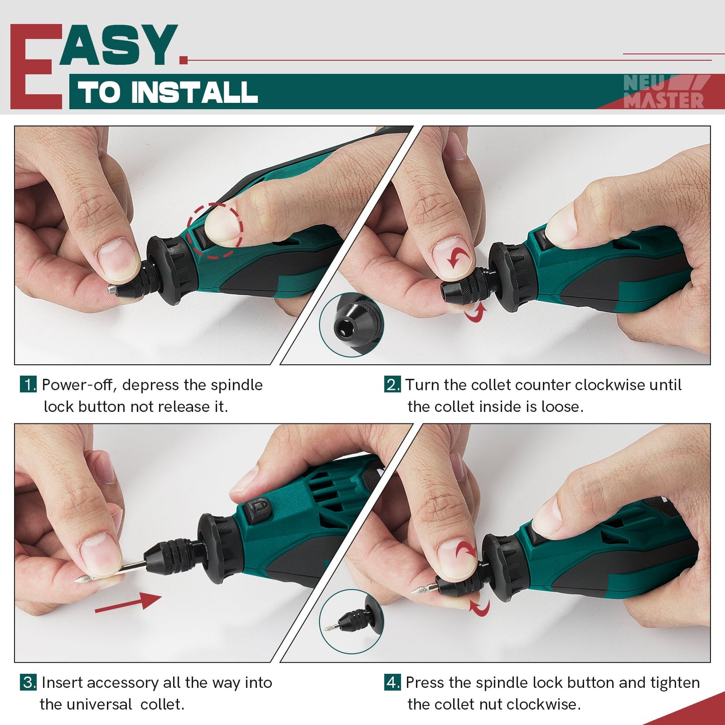 Neu Master 180W Rotary Tool Kit