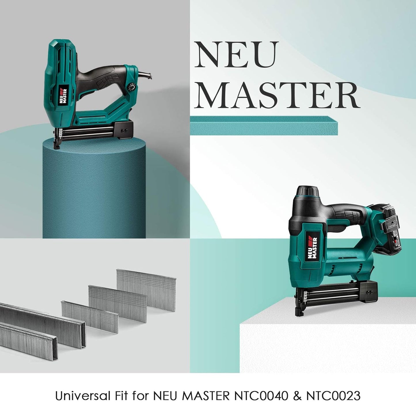 NEU MASTER Heavy Duty 1/4" Narrow Crown Staples and 18GA Brad Nails Combo