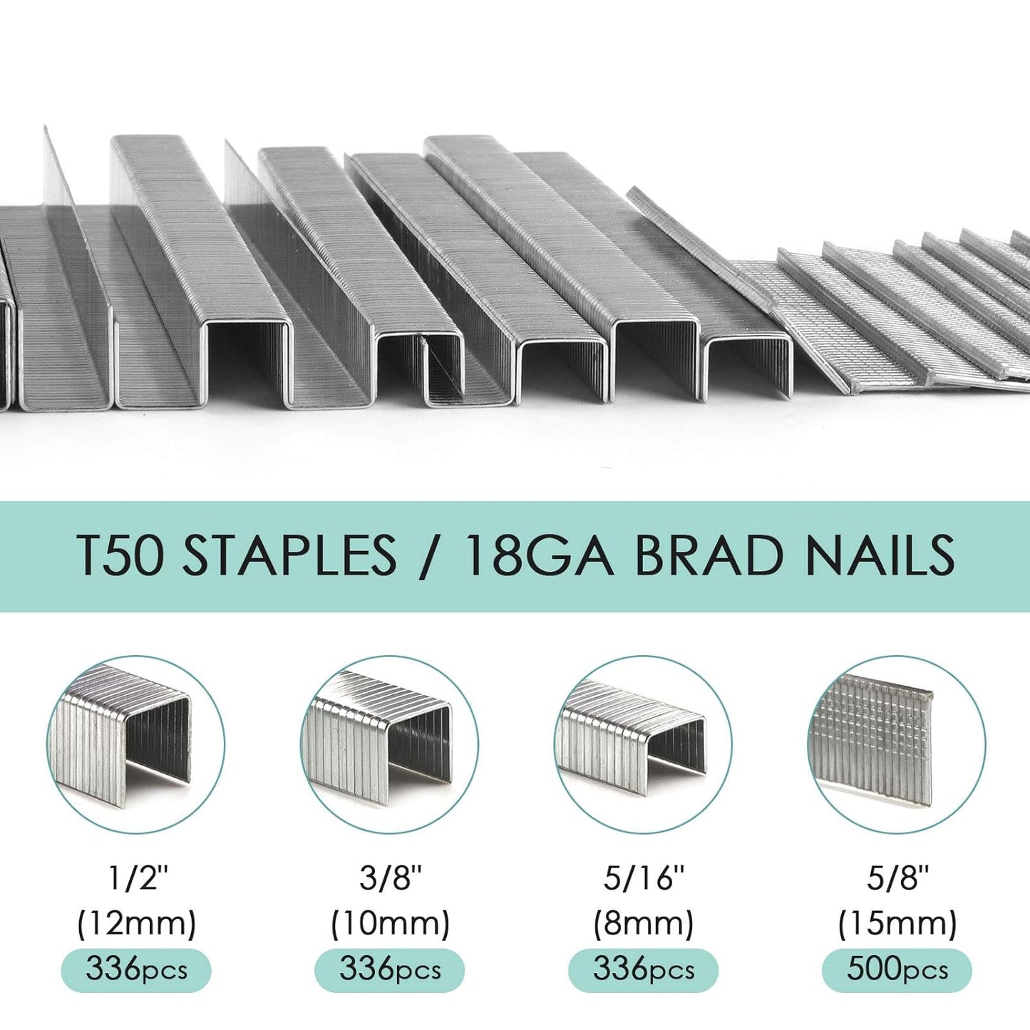Premium Quality Standard T50 Staples and 18GA Brad Nails
