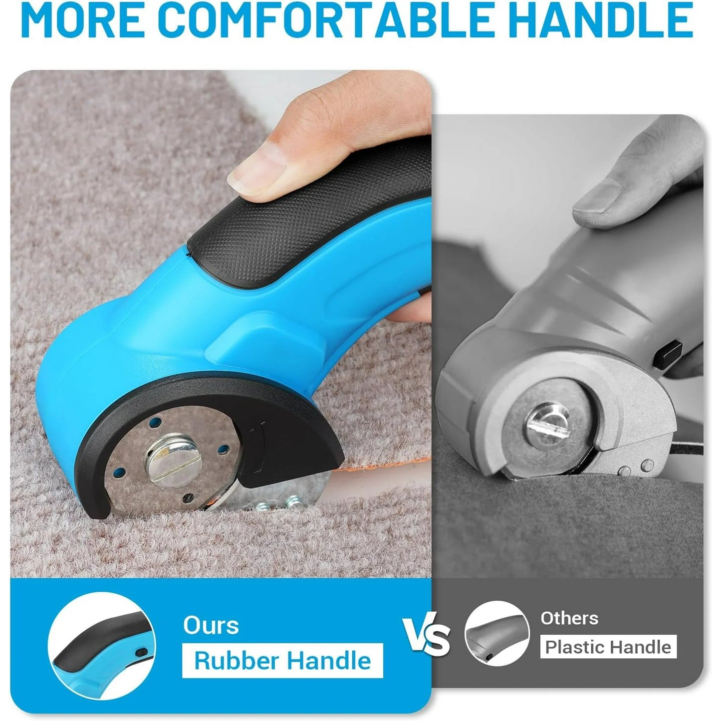 Cordless Electric Scissors, Electric Mini Cutter, Carpet & Cardboard Cutter Tool with a Replacement Blade/Charger, Rotary Cutter for Cardboard Packages Leather Plastic
