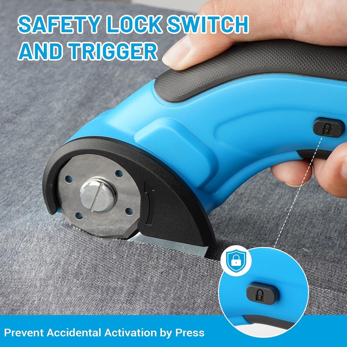 Cordless Electric Scissors, Electric Mini Cutter, Carpet & Cardboard Cutter Tool with a Replacement Blade/Charger, Rotary Cutter for Cardboard Packages Leather Plastic