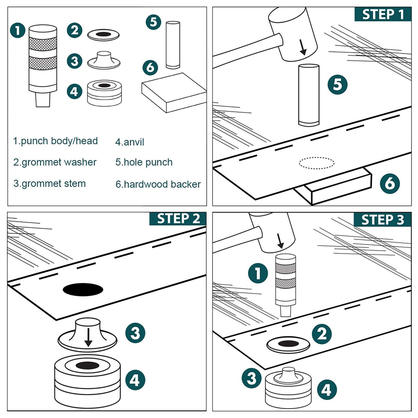 Neu Master Grommet Kit NH1003K, 3/8" and 1/2" Solid Brass Grommets