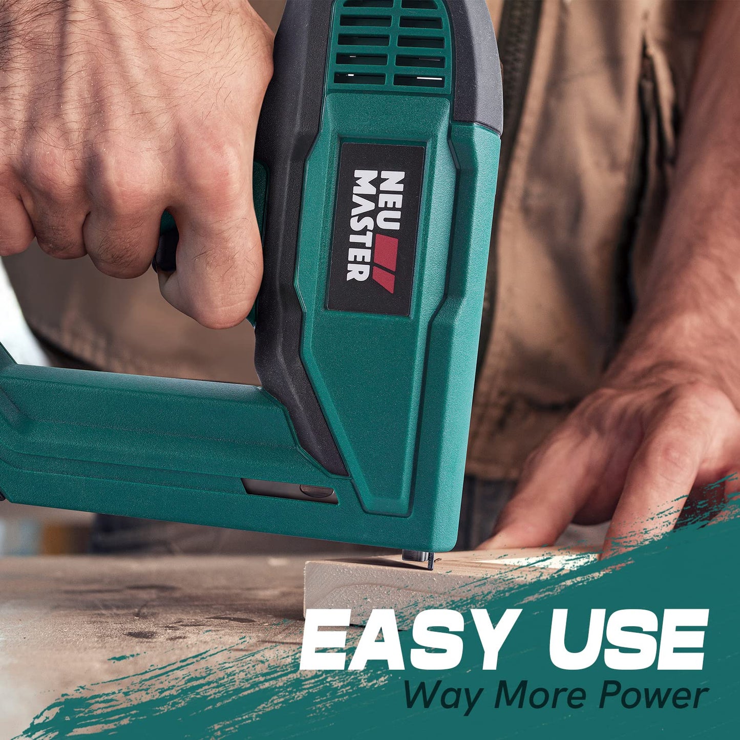 Brad Nailer, NEU MASTER NTC0060 Electric Nail Gun/Staple Gun for DIY Project of Upholstery, Carpentry and Woodworking, Including Staples and Nails
