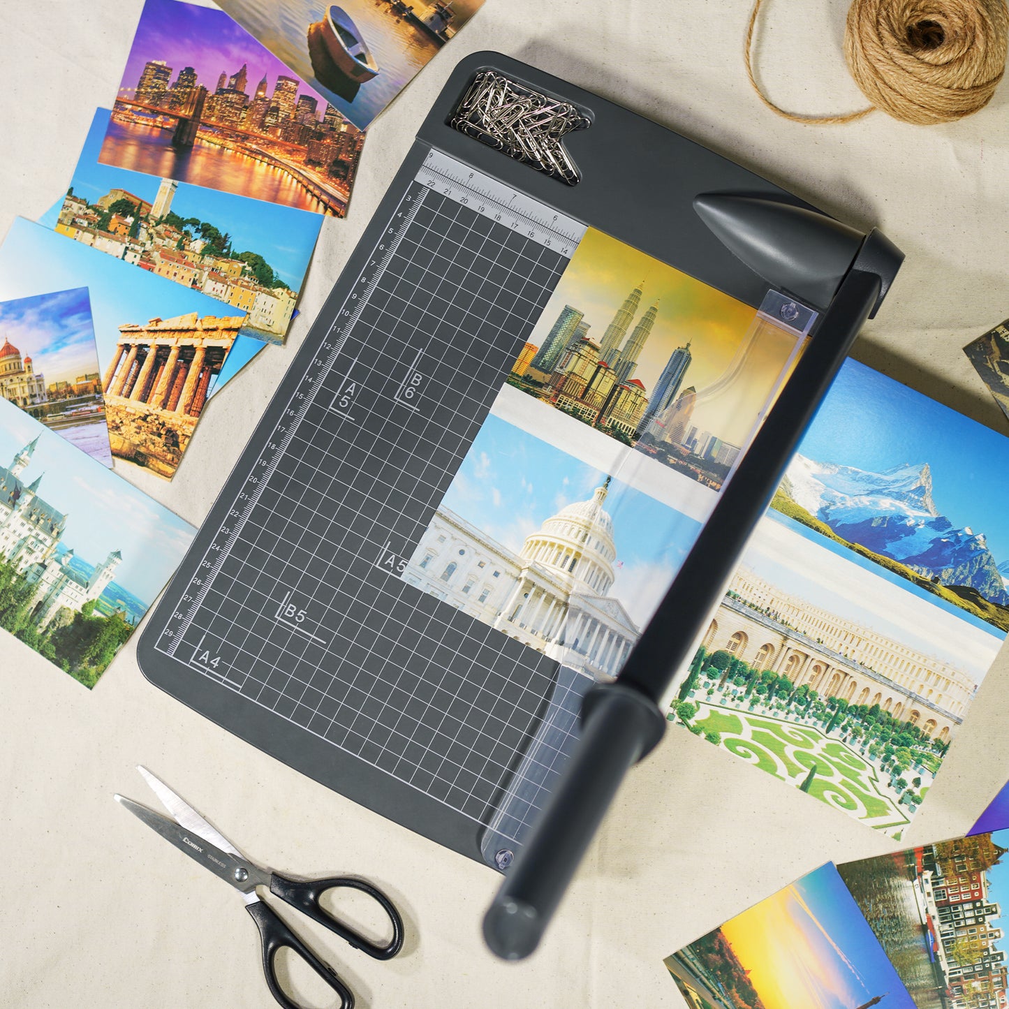 Paper Cutter 12" Cut Length Paper Trimmer, Guillotine Trimmer with 12 sheet Capacity Paper Cutting Board, Heavy Duty Guillotine Paper Cutters and Trimmers for Cardstock Paper Crafts Paper Slicer