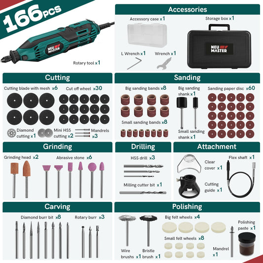 Neu Master 180W Rotary Tool Kit