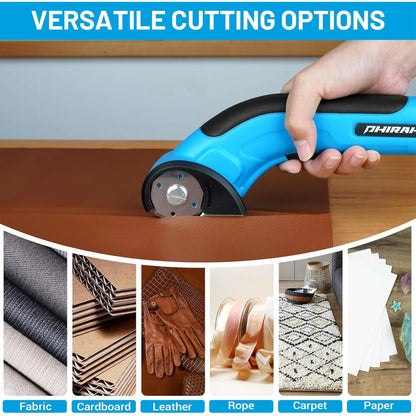Cordless Electric Scissors, Electric Mini Cutter, Carpet & Cardboard Cutter Tool with a Replacement Blade/Charger, Rotary Cutter for Cardboard Packages Leather Plastic