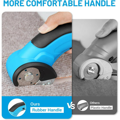 Cordless Electric Scissors, Electric Mini Cutter, Carpet & Cardboard Cutter Tool with a Replacement Blade/Charger, Rotary Cutter for Cardboard Packages Leather Plastic