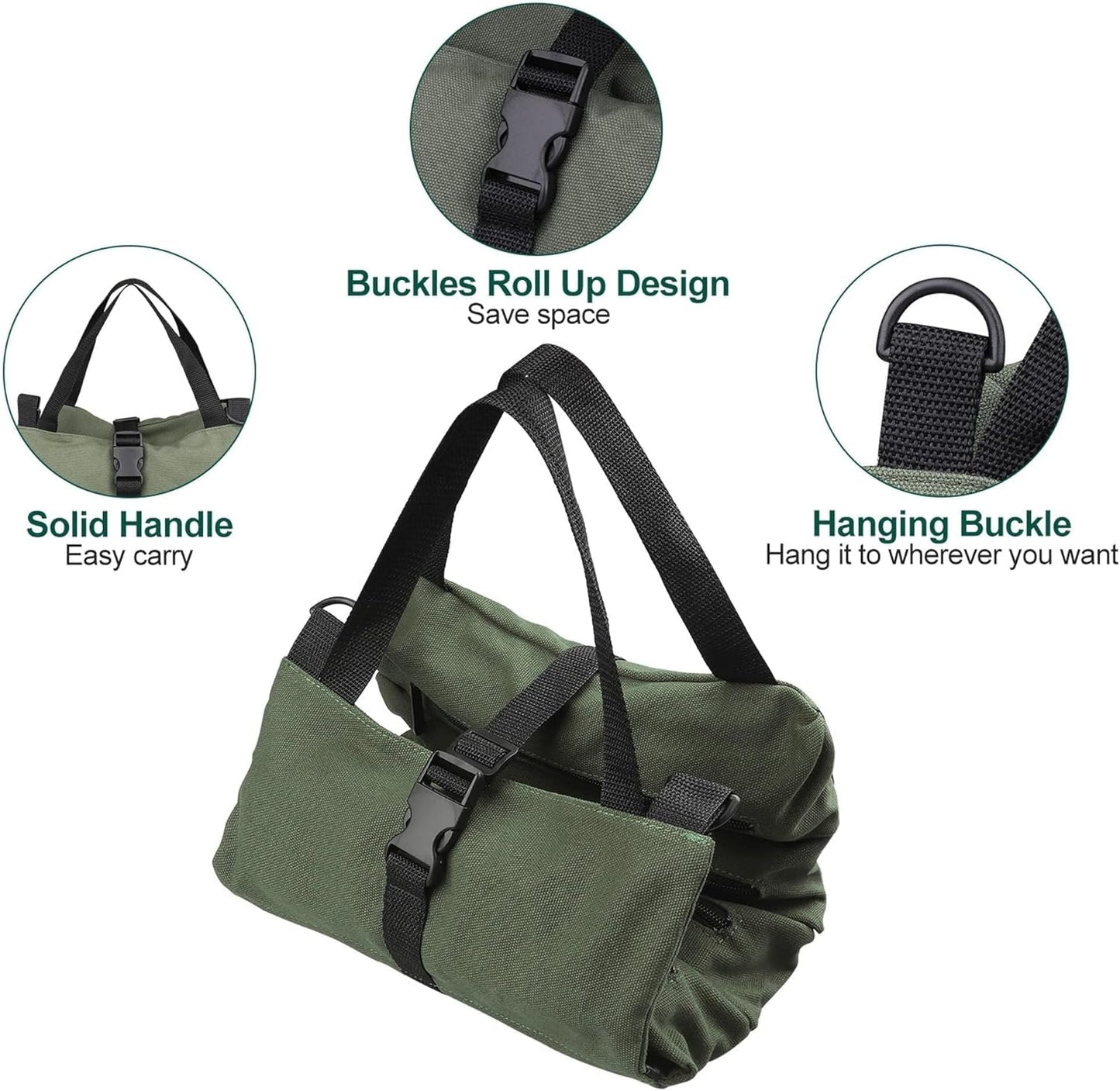 Super Roll Tool Roll,Multi-Purpose Roll Up Tool Bag, Wrench Roll,Canvas Tool Organizer Bucket,Car First Aid Kit Wrap Roll Storage Case,Hanging Tool Zipper Carrier Tote,Car Camping Gear