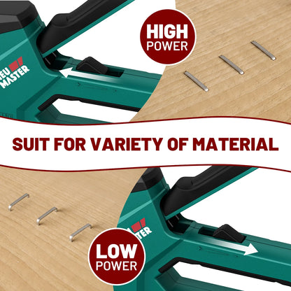 Staple Gun, 6-in-1, Manual Brad Nailer with 2000 Counts Staples, Upholstery Stapler Nail Gun for Fixing Material, Decoration, Carpentry, Furniture, Doors and Windows