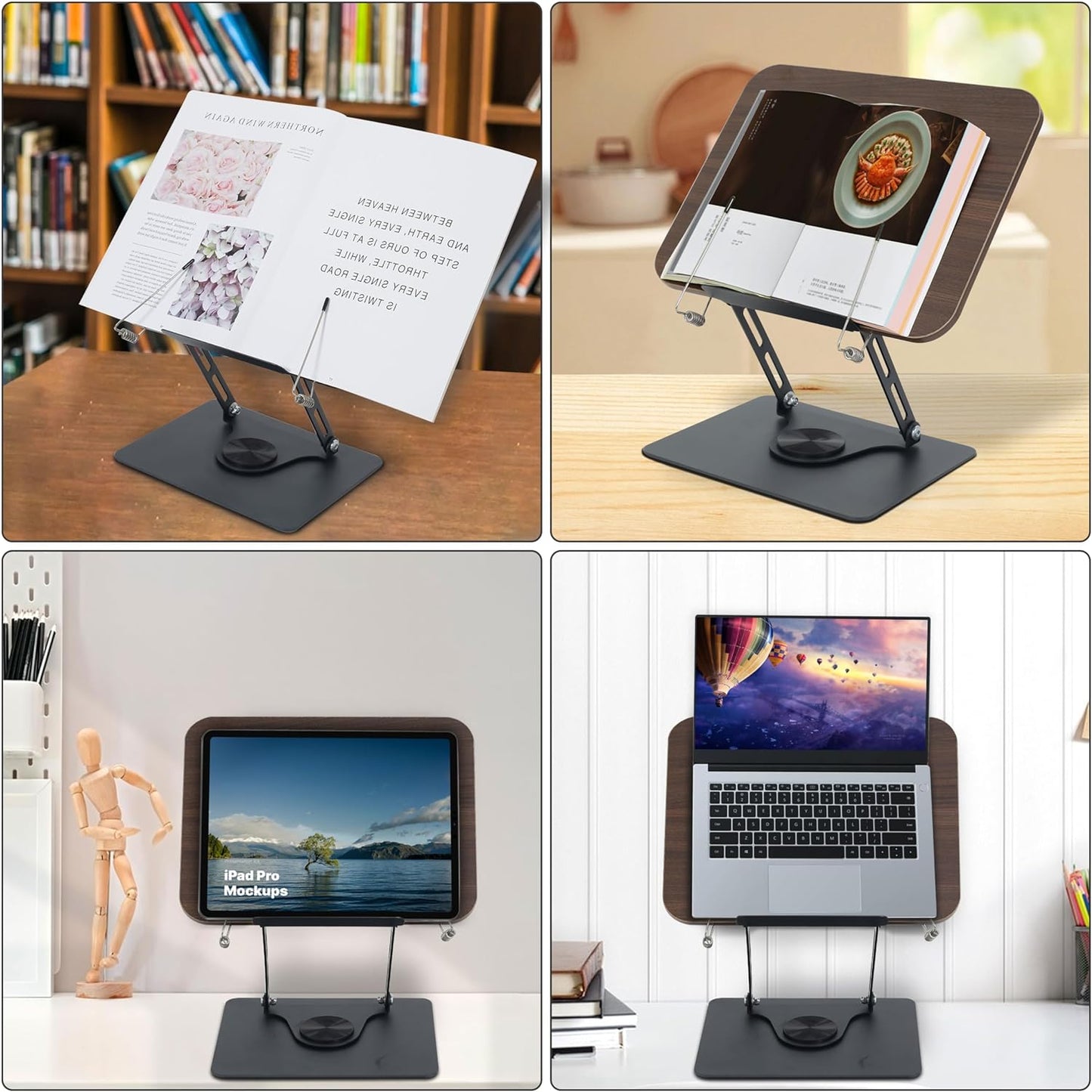 DULEC 360° Adjustable Durable Foldable Book Stand, Father's Day