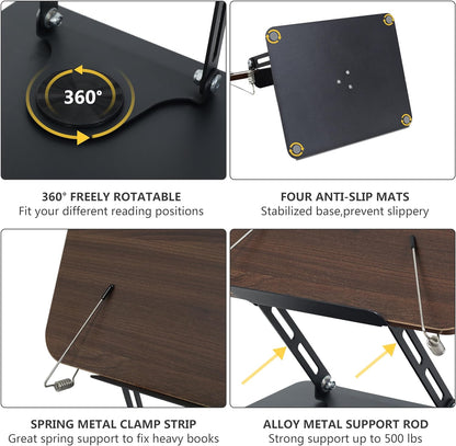 DULEC 360° Adjustable Durable Foldable Book Stand, Father's Day