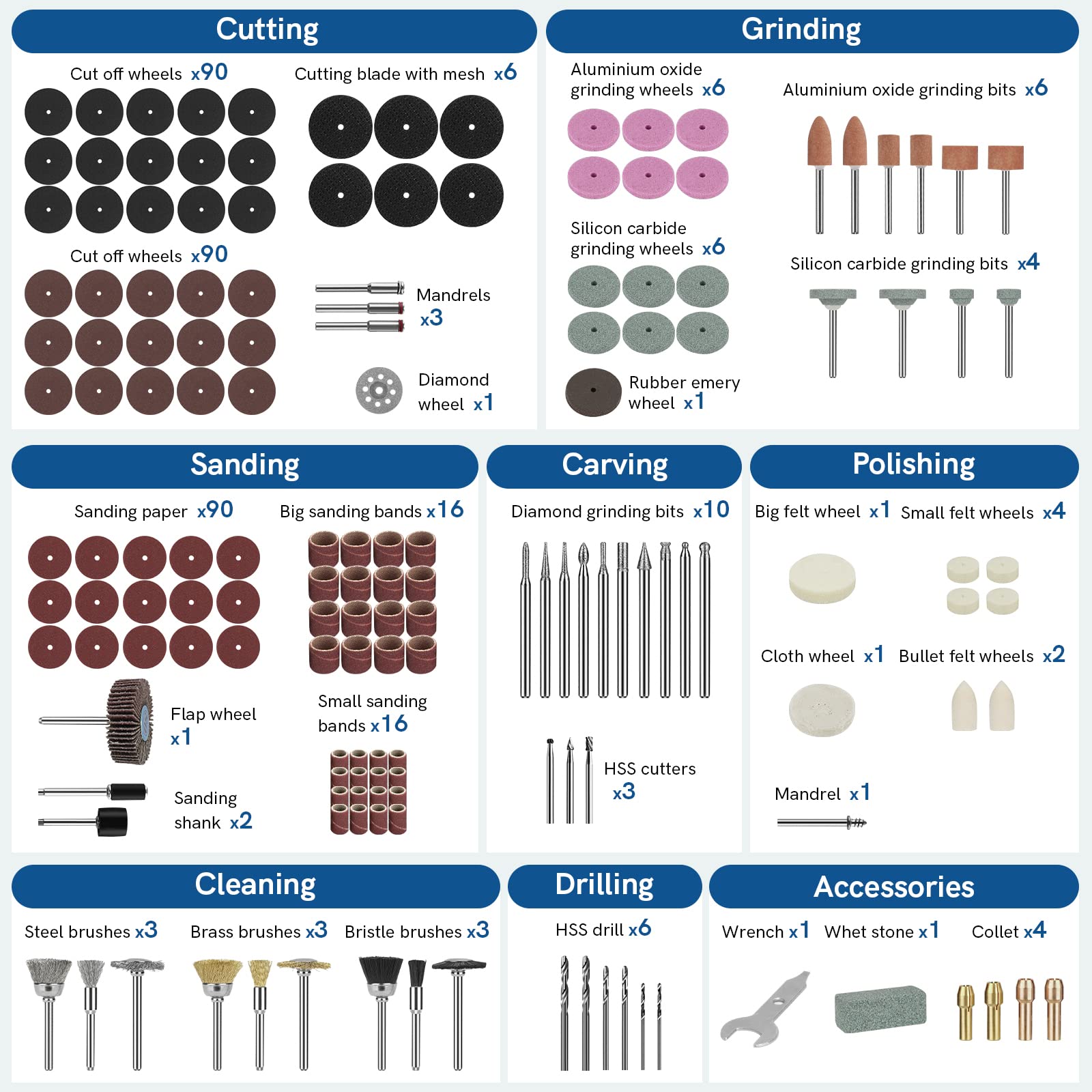 VIGRUE Rotary Tool Accessories Kit, 398PCS Rotary Tool Accessories