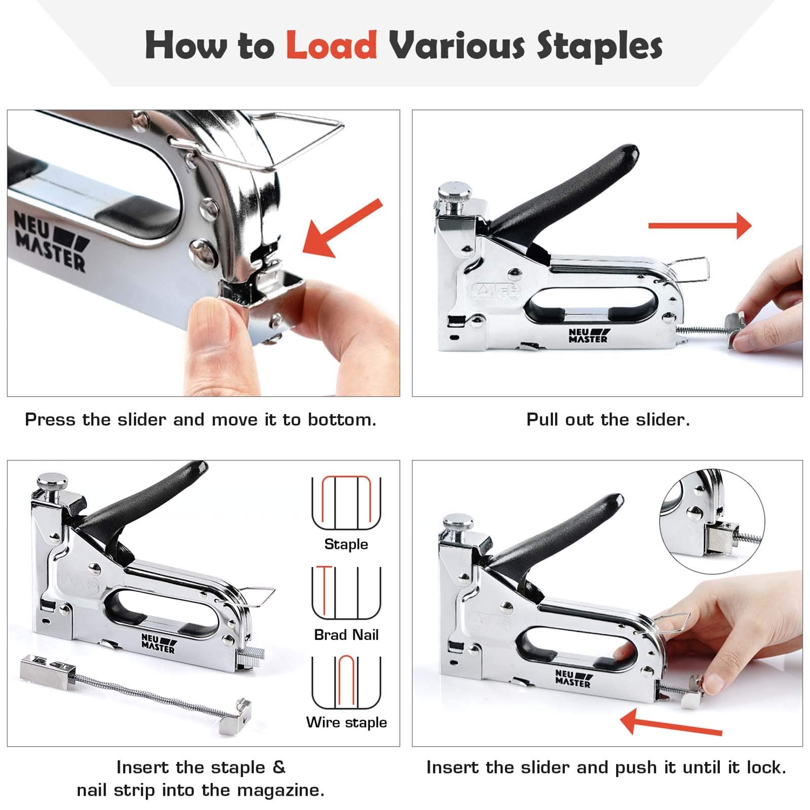 Staple Gun Heavy Duty Manual 3 In 1 Nail Gun With Staple For Nailing Oil  Painting Frames Cartons | Fruugo US
